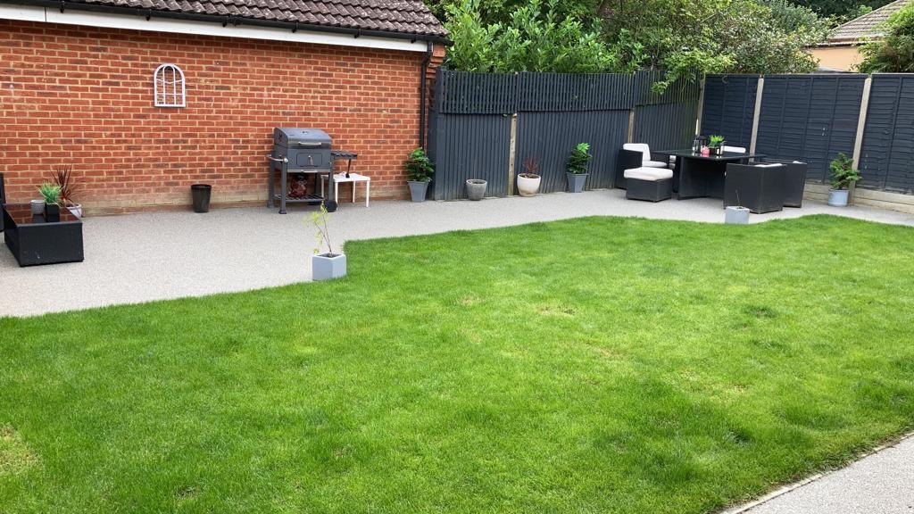 This is a photo of a Resin patio carried out in a district of Bury. All works done by Resin Driveways Bury